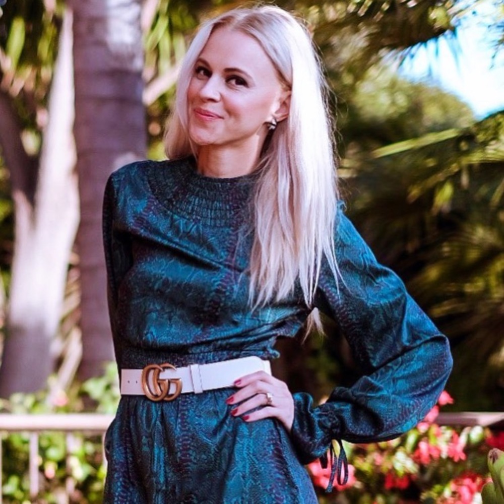 NA/KD Snake Print Dress With Rouched Detail